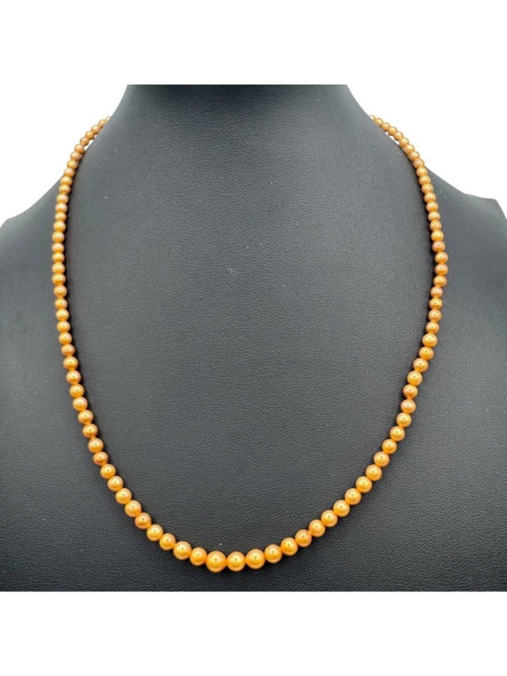 Antique Pearl Necklace 18" 14k Gold Fish Hook Clasp Gold Pearls 1930s 3-6mm - Picture 9 of 9